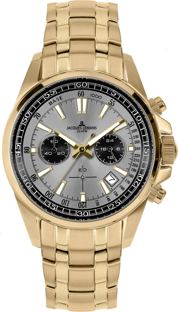 Наручные часы мужские Jacques Lemans Liverpool 1-2117ZO со стальным корпусом WR 200 м и серым циферблатом