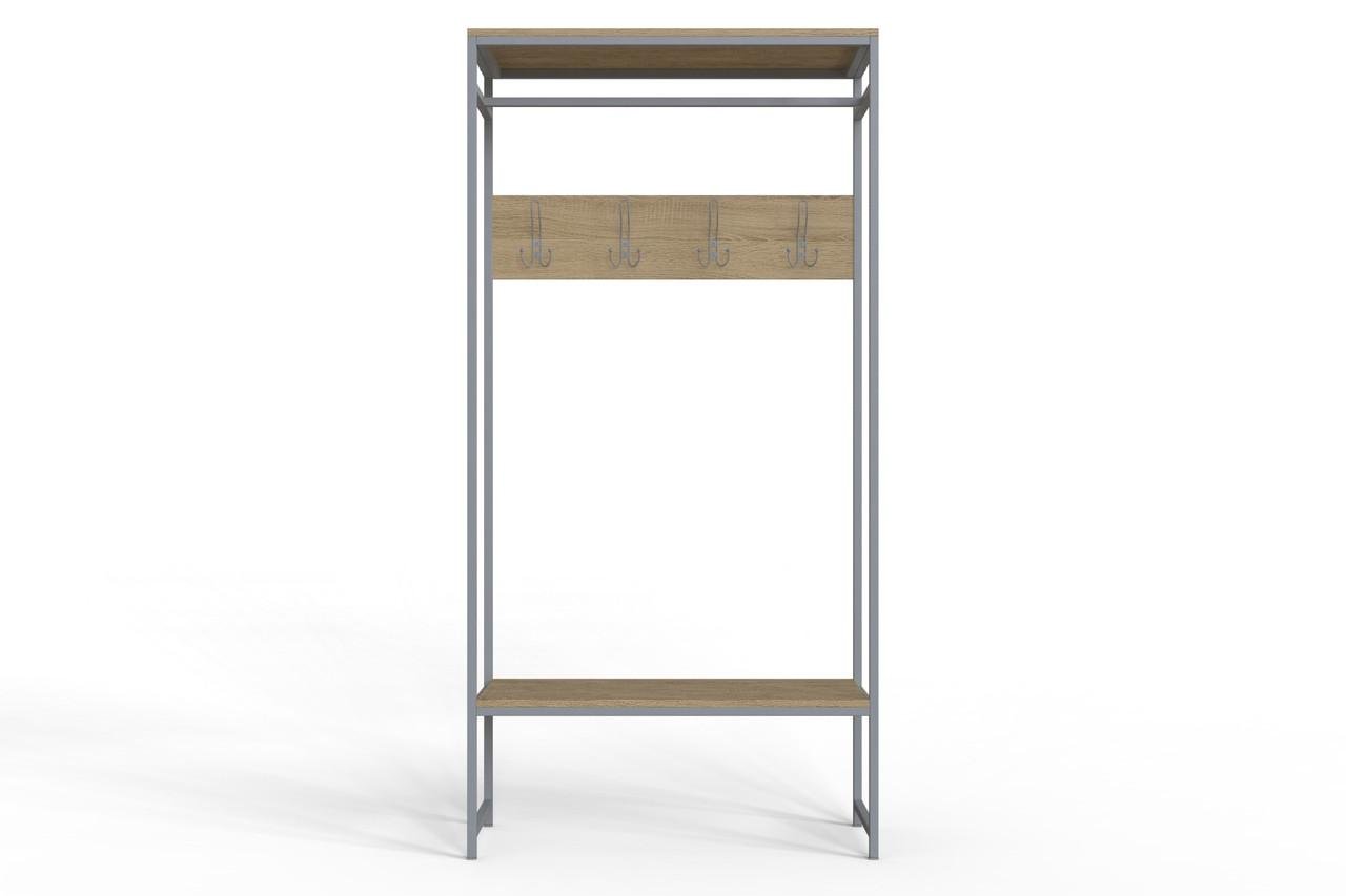 Вішалка модульна підлогова Ferrum-decor Треліс 14 ДСП 16 мм 180x90x38 см Сірий/Дуб Сонома (FRD-104358)