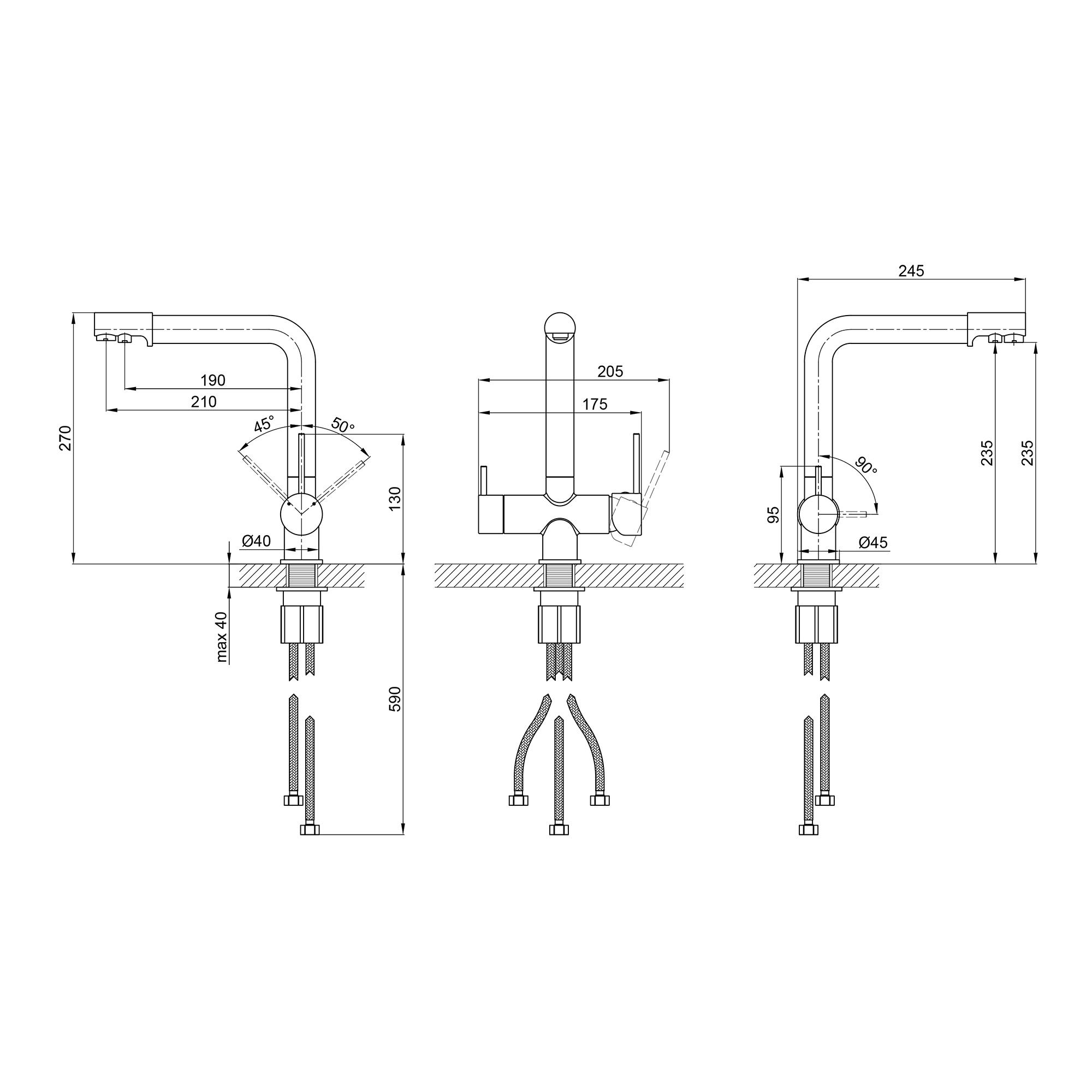 Смеситель для кухни Qtap Kuchyne 92102FC с подключением к фильтру (SD00047665) - фото 2