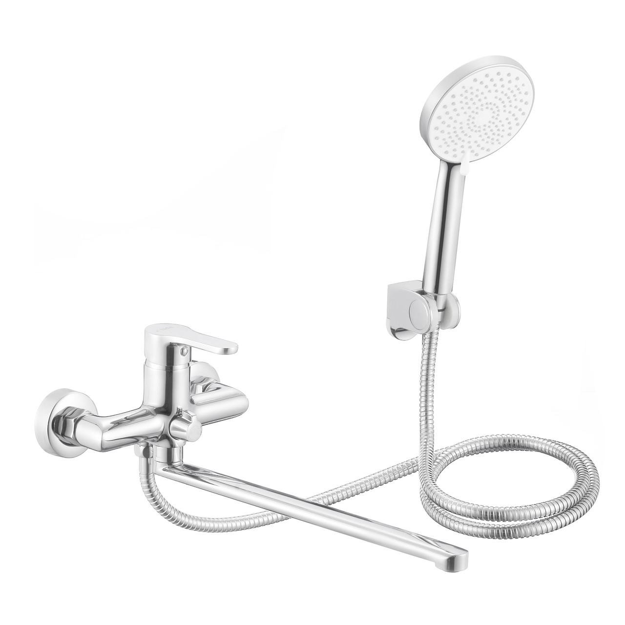 Смеситель для ванны Lidz Astra 005 с поворотным изливом и душевым гарнитуром k35 Chrome (LDAST005CRM48088)