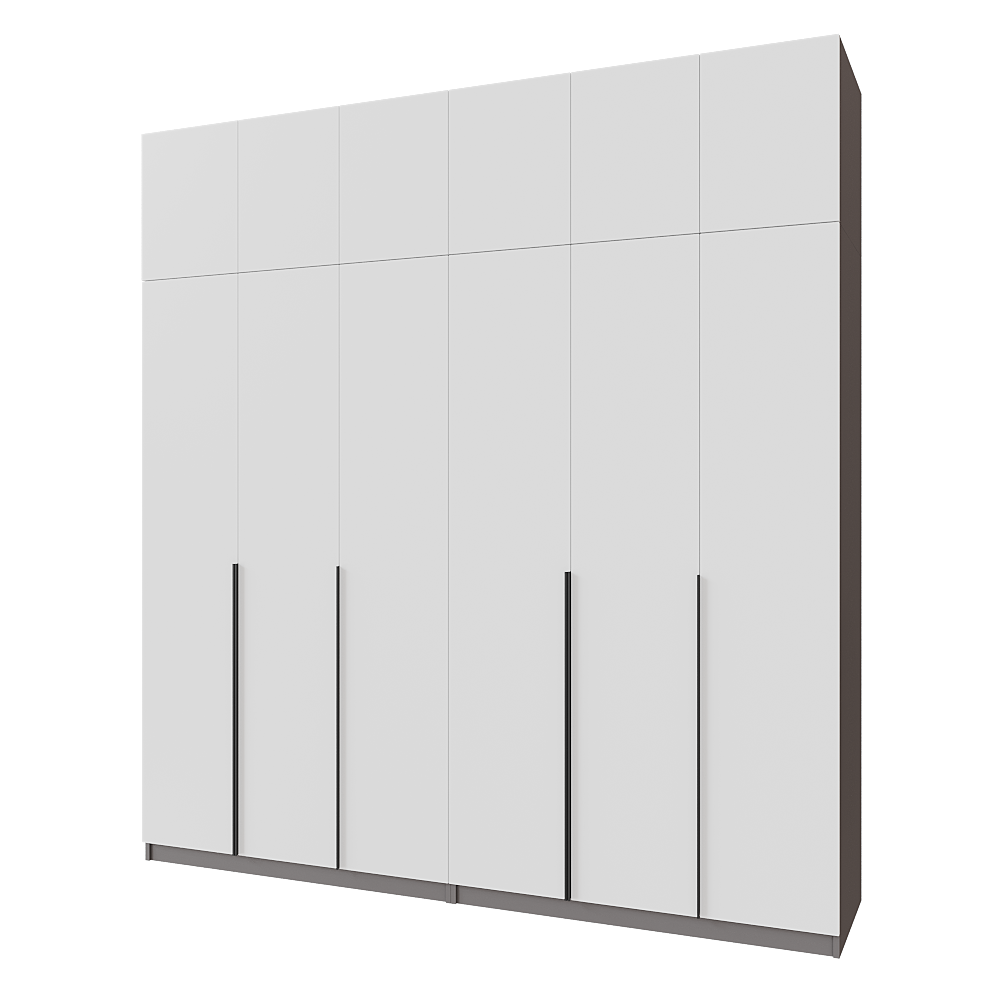 Шкаф распашной с тумбой и антресолью Меблітренд Чиназес Чита-2400.5 2400х500х2550 мм Графитовый/Белый (27707458)