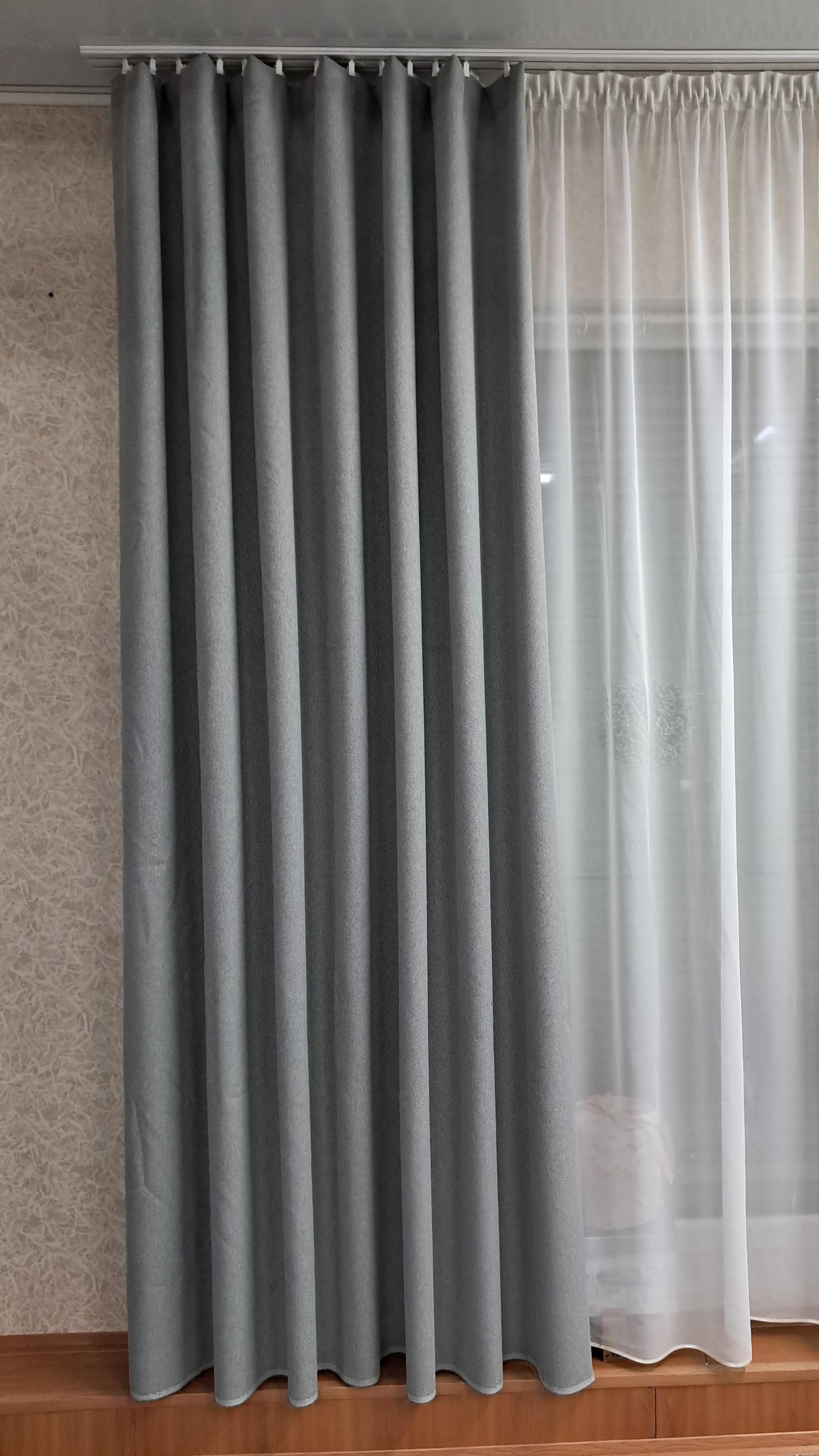 Штора Модерн Рогожка текстура 200х270 см Серый - фото 1 Штора Модерн Рогожка текстура 200х270 см Серый - фото 1