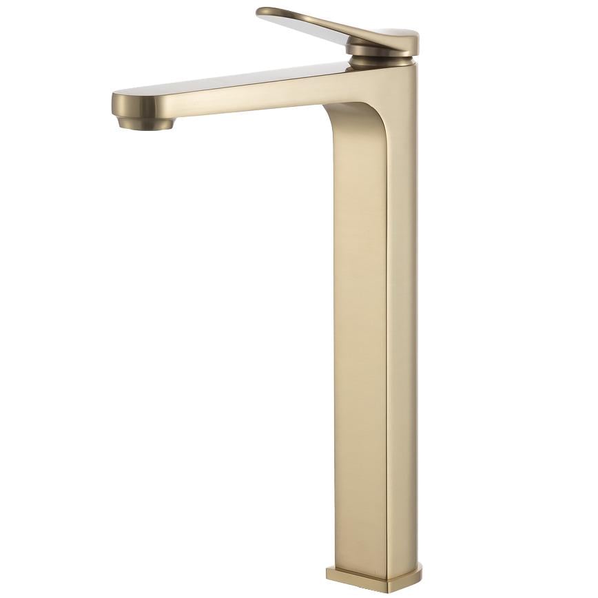 Смеситель для умывальника Gappo G1010-23 высокий однорычажный Золотой (258167)