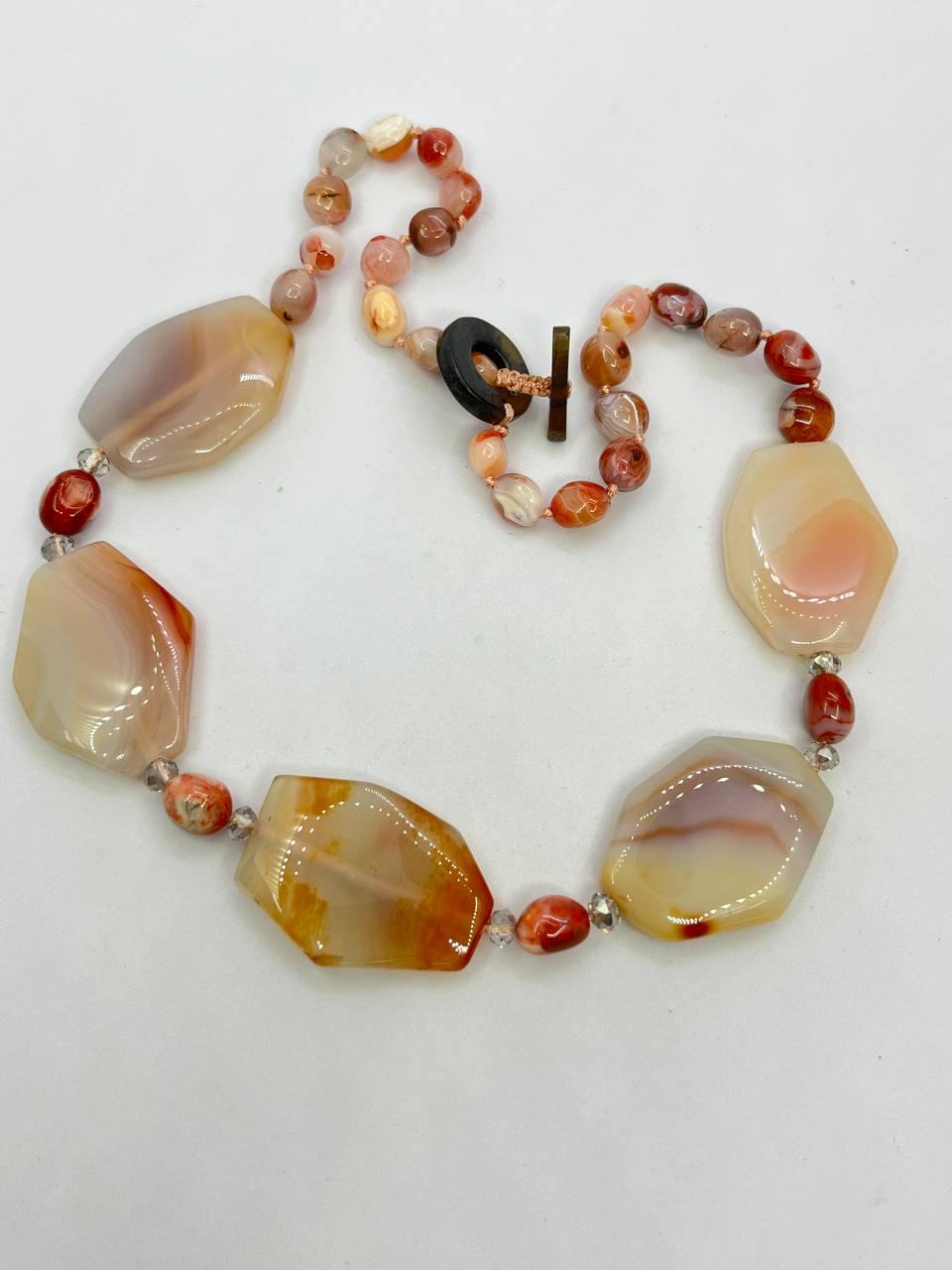 Бусы сердолик 45 см Разноцветный (10440)