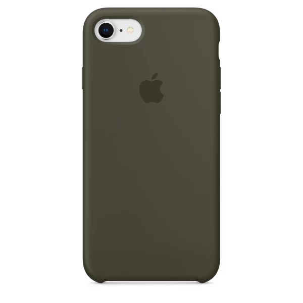 Силиконовый Чехол Накладка Silicone Case для iPhone 7/8/SE 2020 Закрытый низ Dark Olive