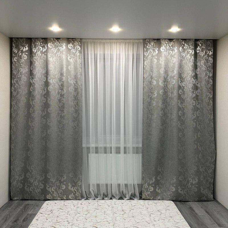 Штори Toscana жаккардові 1,5х2,7 м 2 шт. Сірий - фото 9