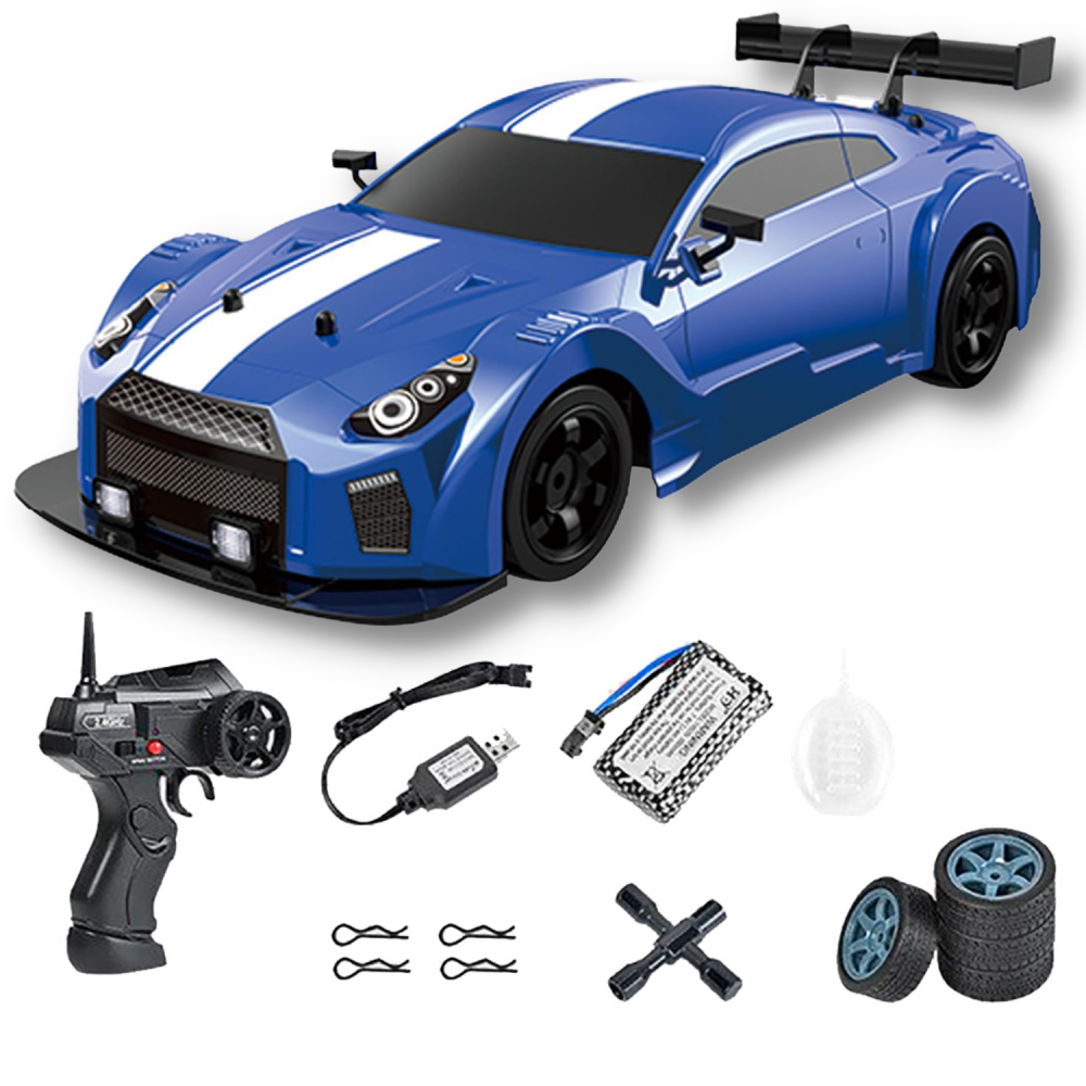Машинка игрушечная Rc Race Nissan GT-R 4WD дрифтовая с пультом управление на аккумуляторе/парогенератор/led подсветка 28 см Синий Машинка игрушечная Rc Race Nissan GT-R 4WD дрифтовая с пультом управление на аккумуляторе/парогенератор/led подсветка 28 см Синий