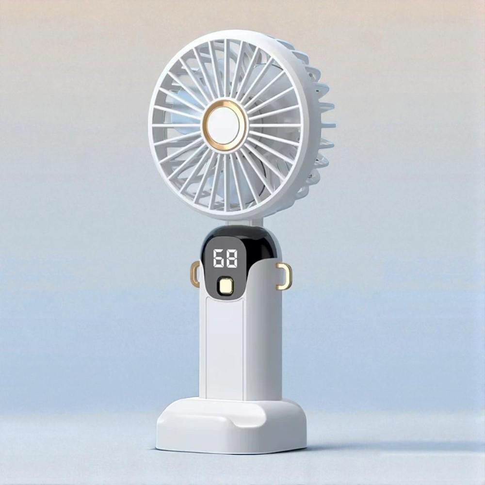 Вентилятор на аккумуляторе JX-995 USB-Type C ручной 5 режимов съемная подставка Белый