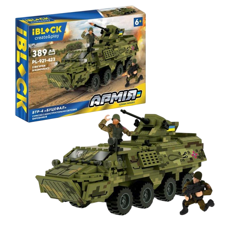 Конструктор дитячий Iblock БТР-4 Буцефал PL-921-423 389 деталей (RLT26613)