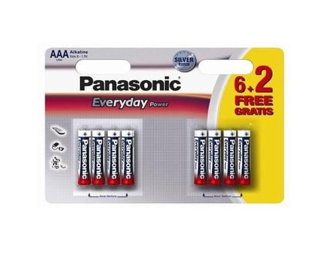 Батарейка щелочная Panasonic EVERYDAY POWER AAA 1,5-1,55V 8 шт. (LR03REE/8B2F)