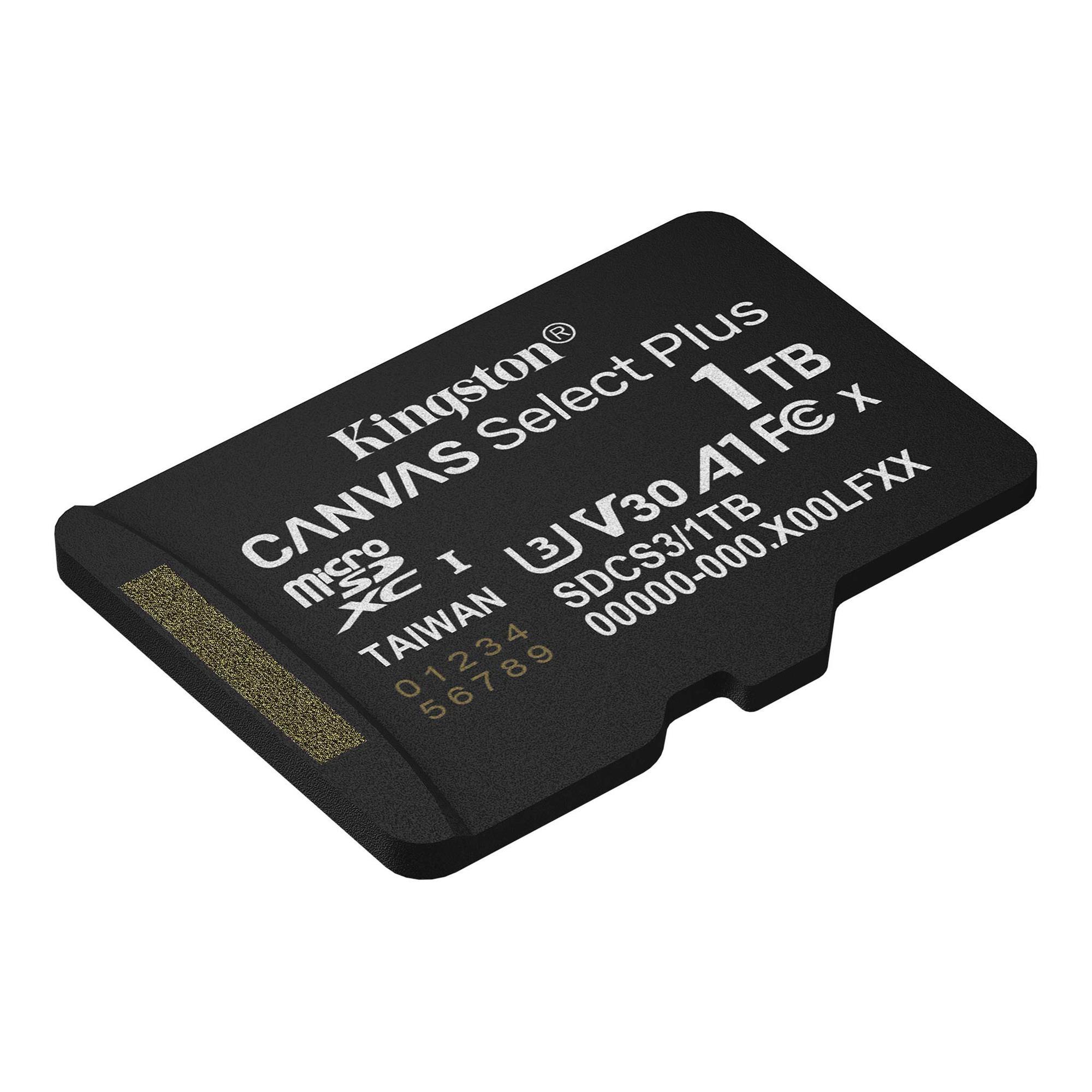 Карта памяти Kingston Canvas Select Plus microSDXC 1 Тб UHS I Class 10 V10 (SDCS3/1TBSP) - фото 2