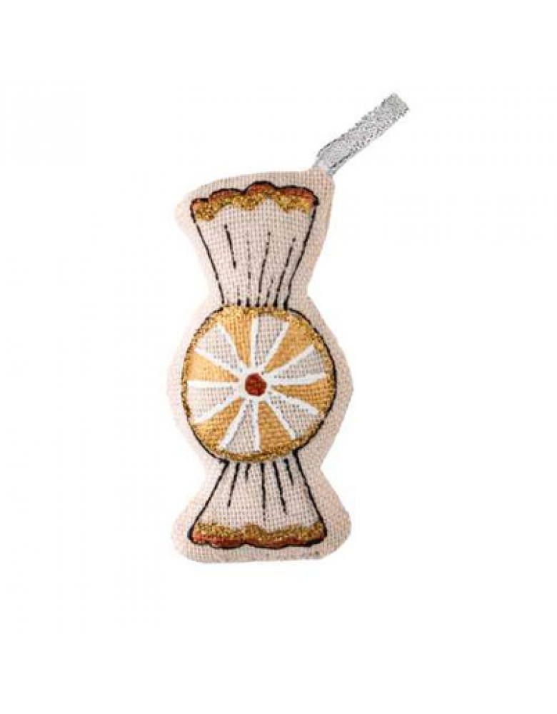 Прикраса ялинкова Цукерка маленька текстильна Золотий