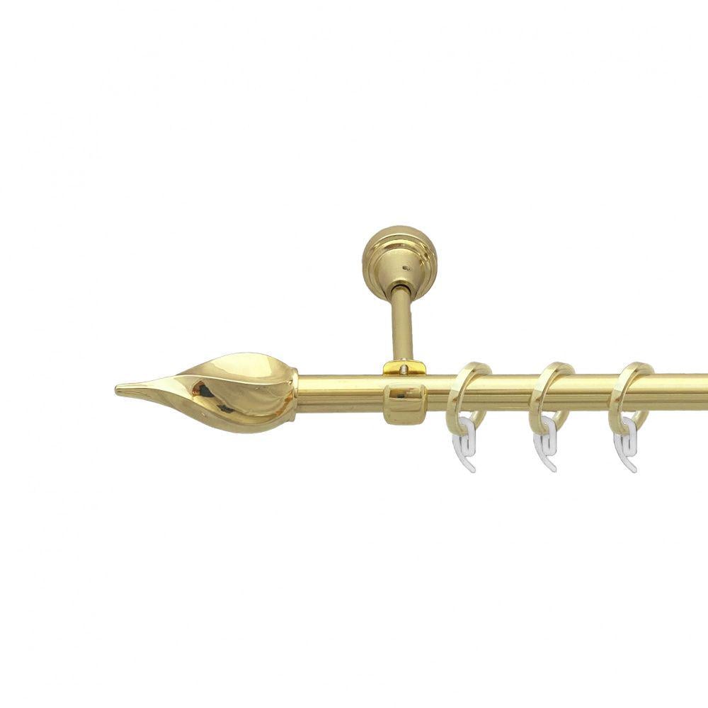 Карниз металлический Orvit Твое однорядное открытое/гладкая труба/кольцо фасонное металлическое Золото 16 мм 160 см (7751944)