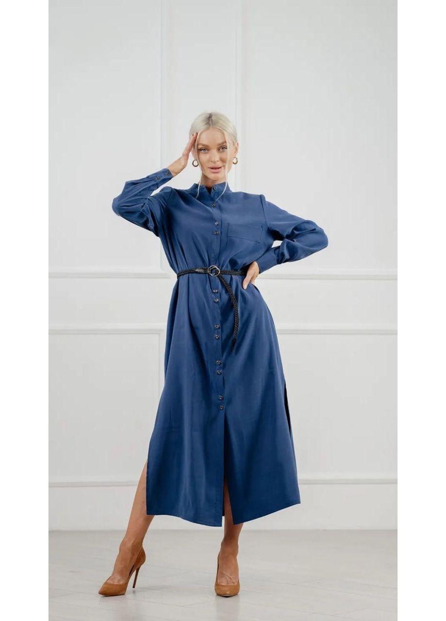 Платье-рубашка с ремнем Anastasimo S Синий (523 синий S) - фото 2