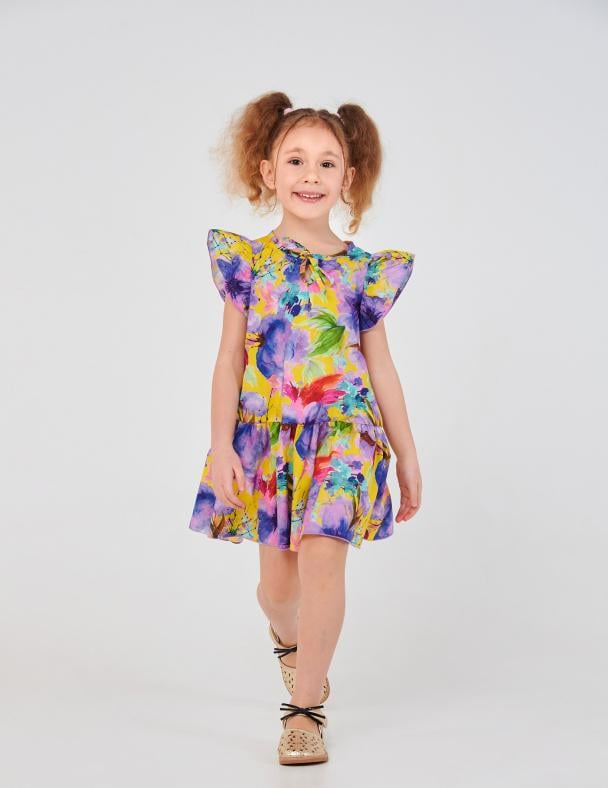Платье детское для девочки Smil 100 cotton ситец 92 см Цветы (120350)