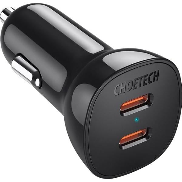 Зарядное устройство в автомобиль Choetech 2xUSB-C PD 3.0 40W Black (TC0008-V2-BK)