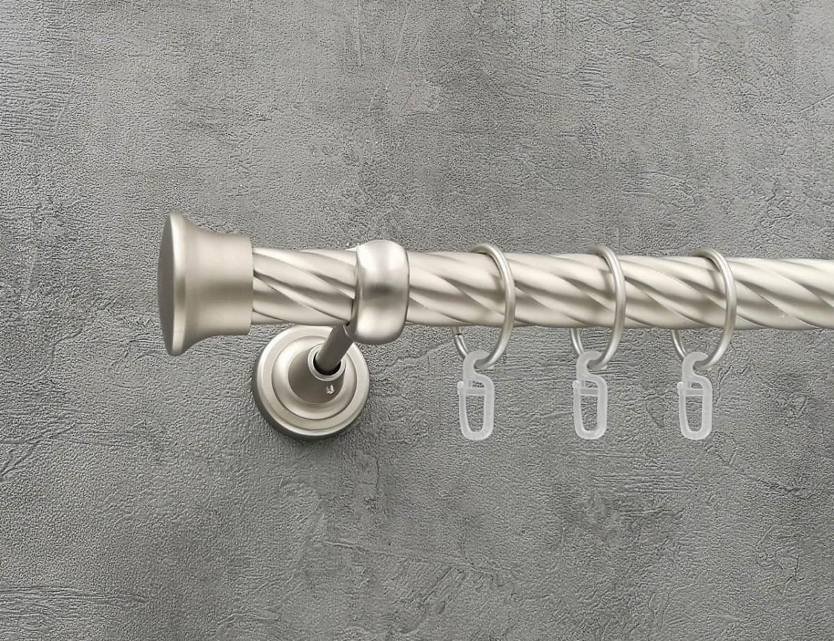 Карниз Quadrum Дуо витая штанга одинарный открытый 25 мм 240 см Сатин (264773851)