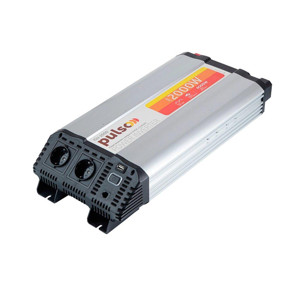 Автомобільний інвертор PULSO ISU-2000 12V-220V/2000W/USB-5VDC2.0A правильна синусоїда/клеми (ISU-2000)