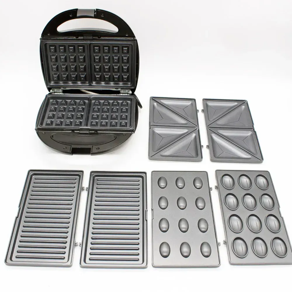 Сендвічниця Domotec MS 7704 4в1 вафельниця/горішния/гриль 1000W (ML-04566)