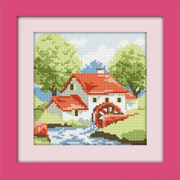 Алмазная мозаика Dream Art Водяная мельница 18x18 см (DA.30368)