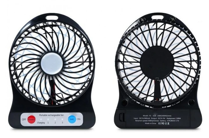 Вентилятор настільний Mini Fan XSFS-01 з акумулятором 18650 Чорний (4376) - фото 2 Вентилятор настільний Mini Fan XSFS-01 з акумулятором 18650 Чорний (4376) - фото 2