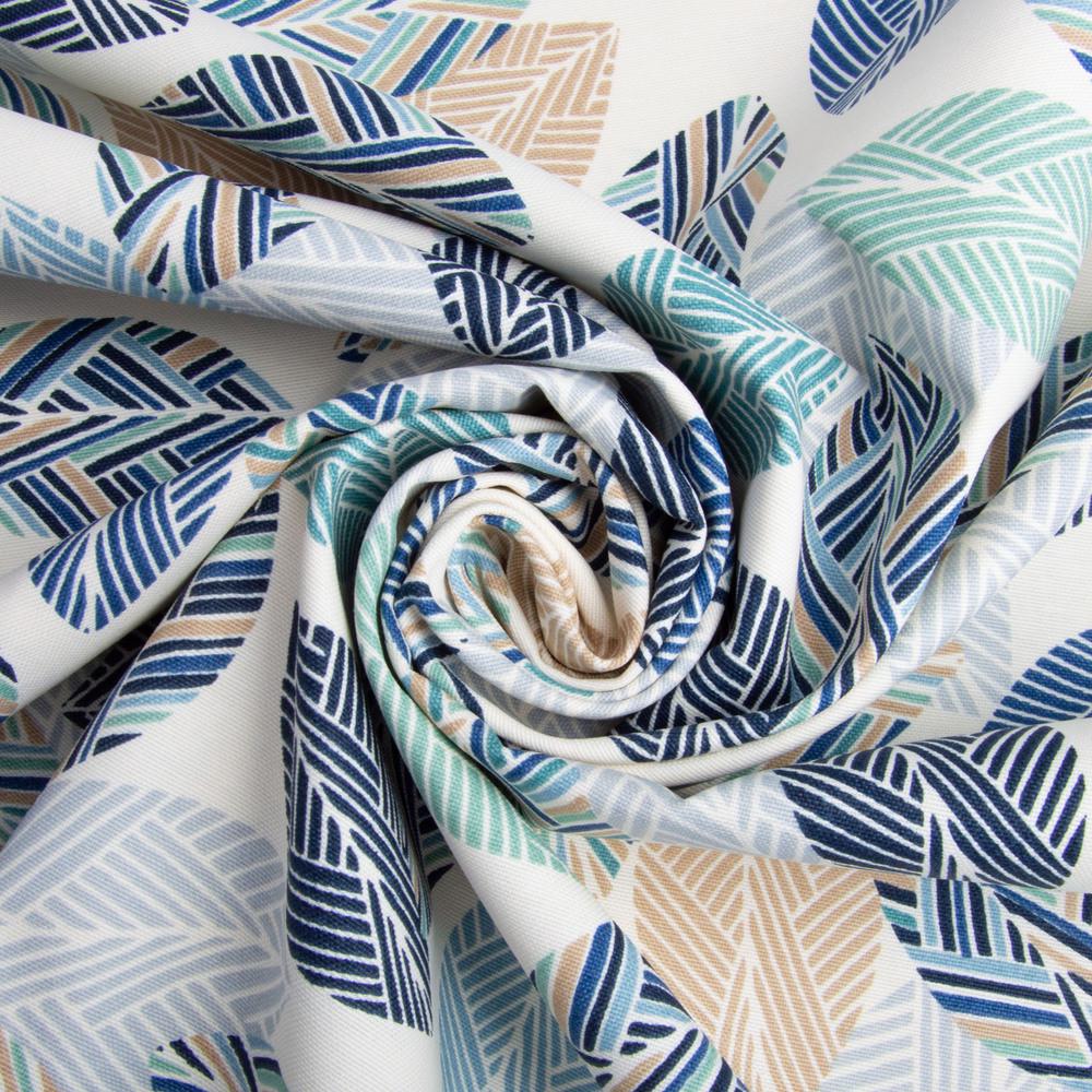 Тканина декоративна бавовна Листя V-01 з водовідштовхувальним просоченням Денім (2345328654)