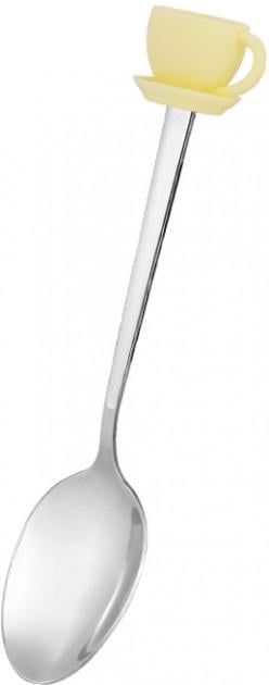 Ложка чайная Fissman с силиконовой фигуркой Чашка 15x3x1,5 см из нержавеющей стали Желтый (3771)