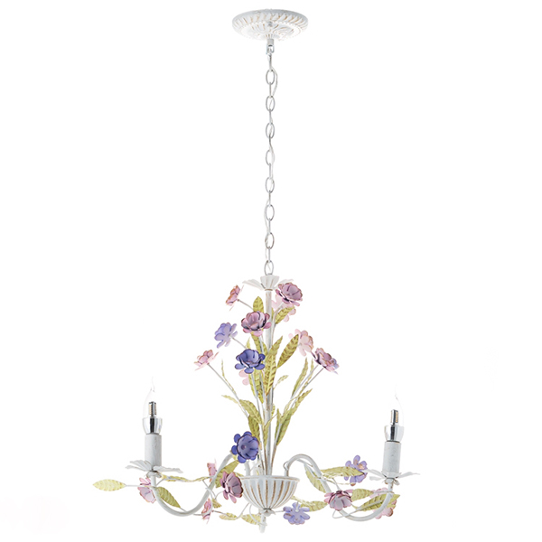 Люстра винтажная Flora на 3 лампы с цветами и листочками (SA019/3)