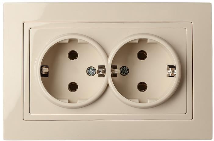 Розетка двухместная с заземлением MARSHEL ELEGANT RS16-380 Beige (RS16-380 Beige) Розетка двухместная с заземлением MARSHEL ELEGANT RS16-380 Beige (RS16-380 Beige)