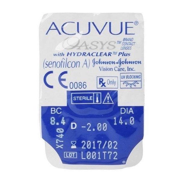 Контактні лінзи Johnson & Johnson Acuvue Oasys with HYDRACLEAR Plus 1 шт (75701)