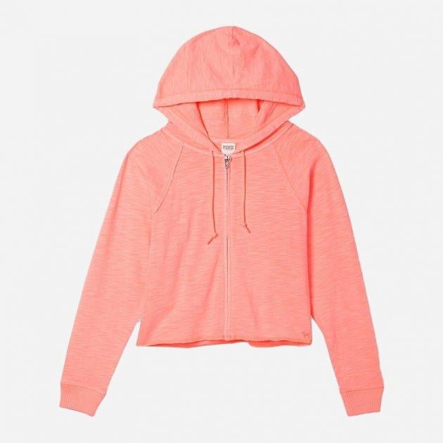 Толстовка жіноча Victoria's Secret PINK Summer Lounge Cotton Zip-Up Hoodie літня M Кораловий (1968650586)