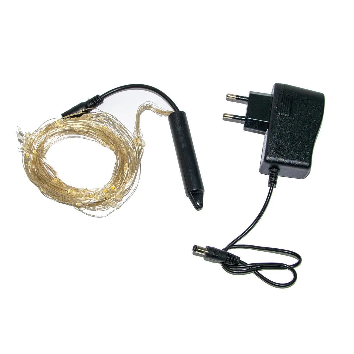 Гірлянда Кінський хвіст 300 LED 10 ниток від мережі 3 м Білий теплий (0102) - фото 3