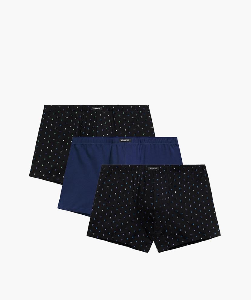 Трусы-боксеры мужские Atlantic 3MH-220 с принтом средней посадкой хлопковые 3 шт. XL Черный/Голубой (2785676468) Трусы-боксеры мужские Atlantic 3MH-220 с принтом средней посадкой хлопковые 3 шт. XL Черный/Голубой (2785676468)