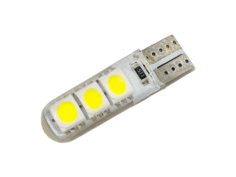 Автолампа светодиодная T10 W5W 24 В SMD5050-6led силикон Белый (1508)