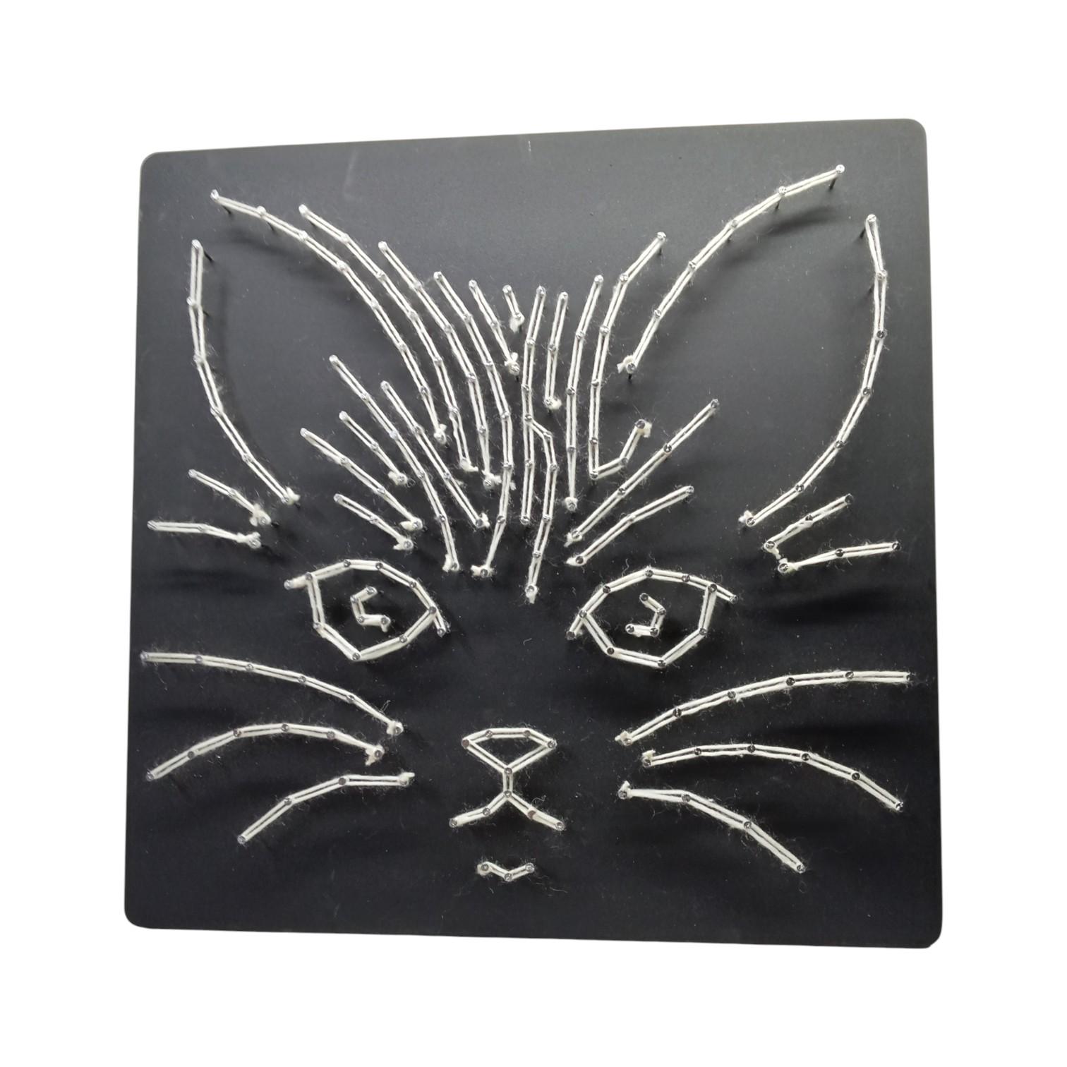 Творчий набір стрінг-арт "Кіт" чорний фон 300х300 мм (30686698)