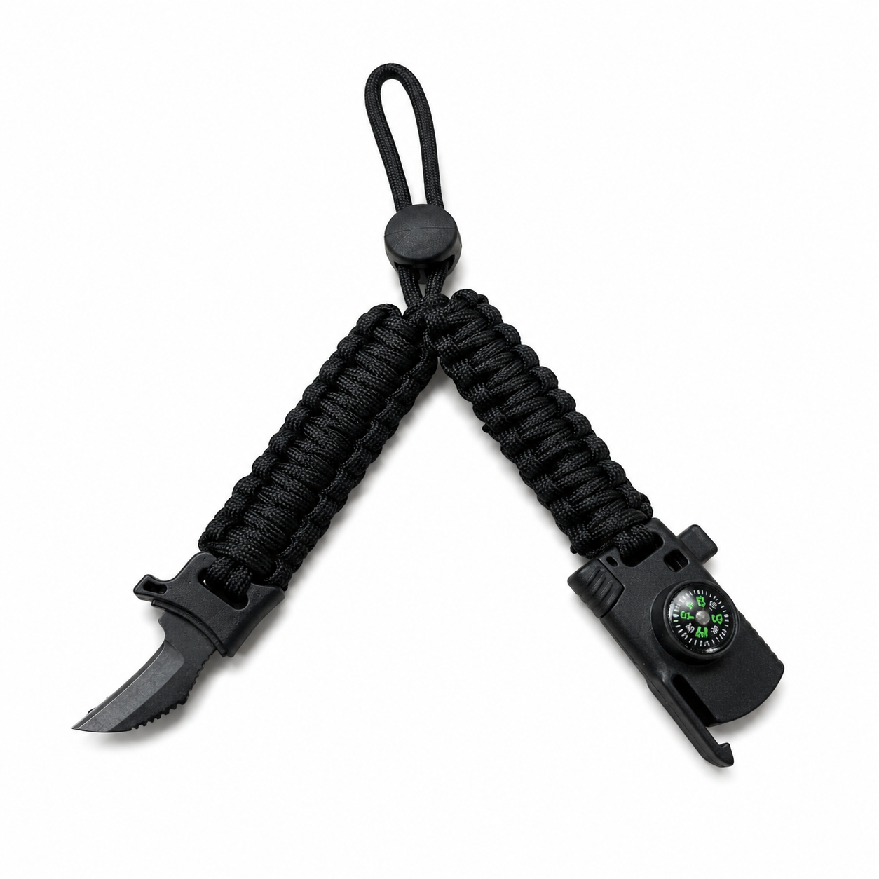 Браслет-компас выживания WDK-1 5в1 из паракорда (12811Black)