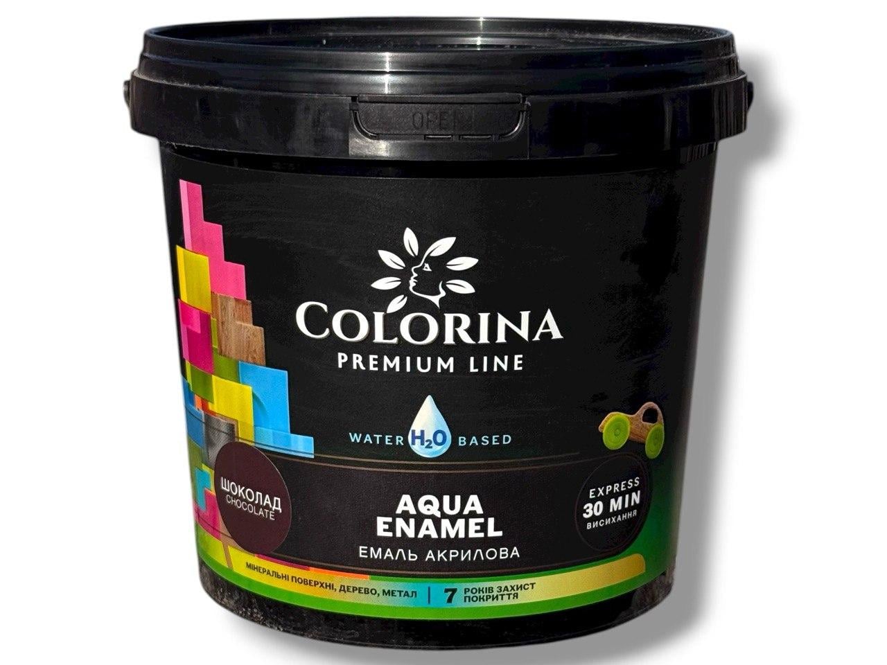 Фарба акрилова Colorina Aqua ENAMEL без запаху 2 л Шоколадний (31642281)