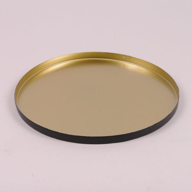 Піднос металевий Flora Чорно-золотий (35579)