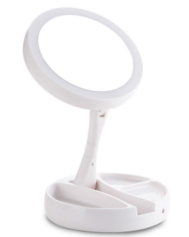 Дзеркало для макіяжу Live Makeup G3 настільне кругле з LED та тримачем для смартфону (2104618612)