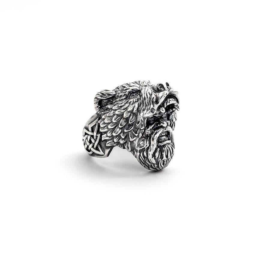 Печатка оберег Maxi Silver 8566 SE Медведь Велеса р. 19 (8856681)