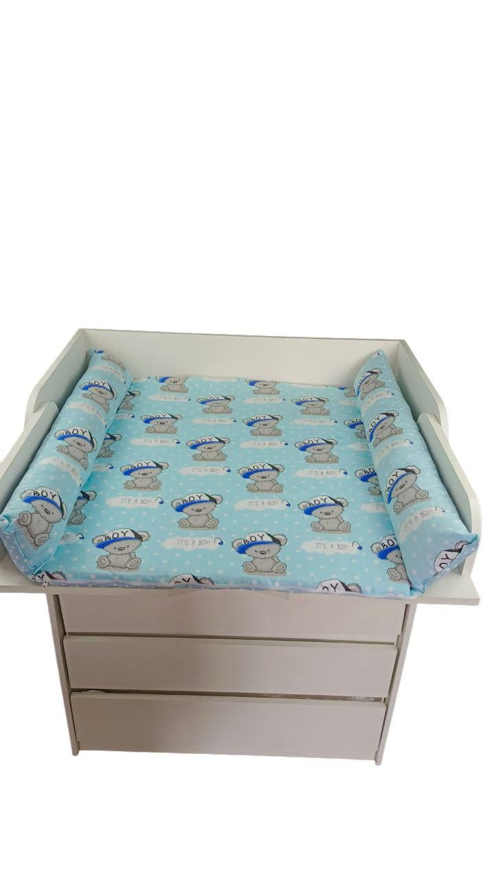 Пеленальный матрас двусторонний на детский комод с принтом Медвежонок BOY 90х70 см (2006) Пеленальный матрас двусторонний на детский комод с принтом Медвежонок BOY 90х70 см (2006)