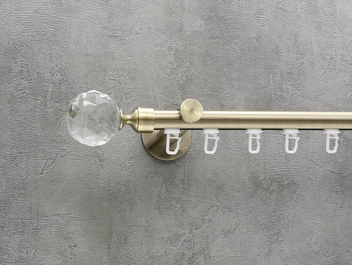 Карниз Quadrum Люмиера импрессионная штанга одинарный универсальный 19 мм 300 см Антик (46976503)