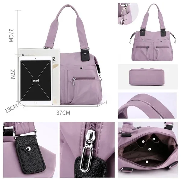 Женская сумка из водонепроницаемой ткани Коричневый (D00070-2) - фото 3