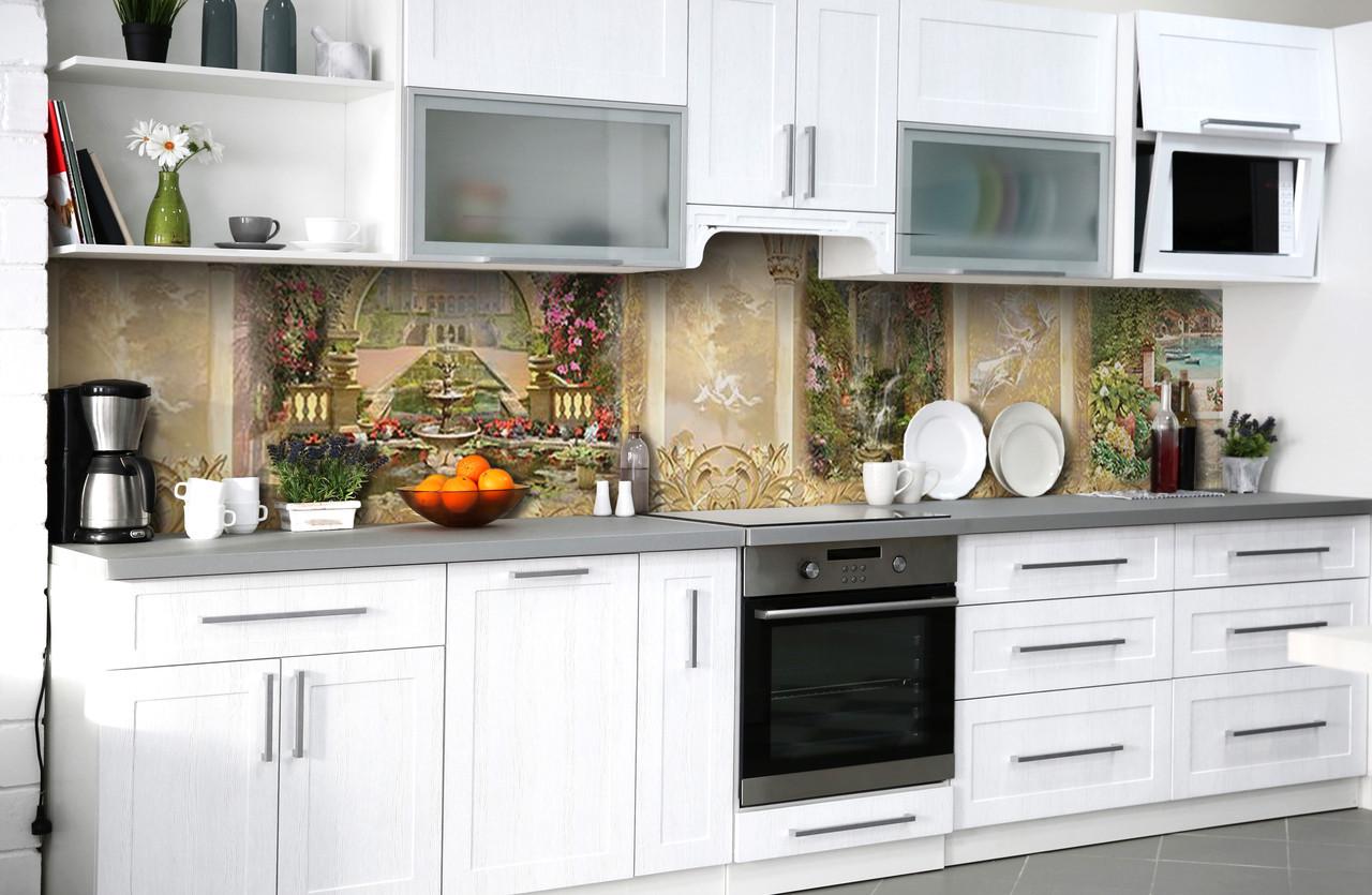 Кухонный фартук Дворец у моря из самоклеющейся виниловой пленки 60х300 см Бежевый