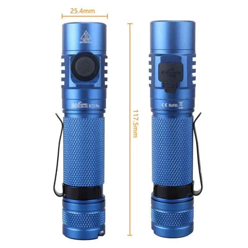Фонарь Sofirn SC31 Pro авиационный алюминий с аккумулятором 3000 мАч 2000 Лм Type-C Blue (2432665325) - фото 8 Фонарь Sofirn SC31 Pro авиационный алюминий с аккумулятором 3000 мАч 2000 Лм Type-C Blue (2432665325) - фото 8