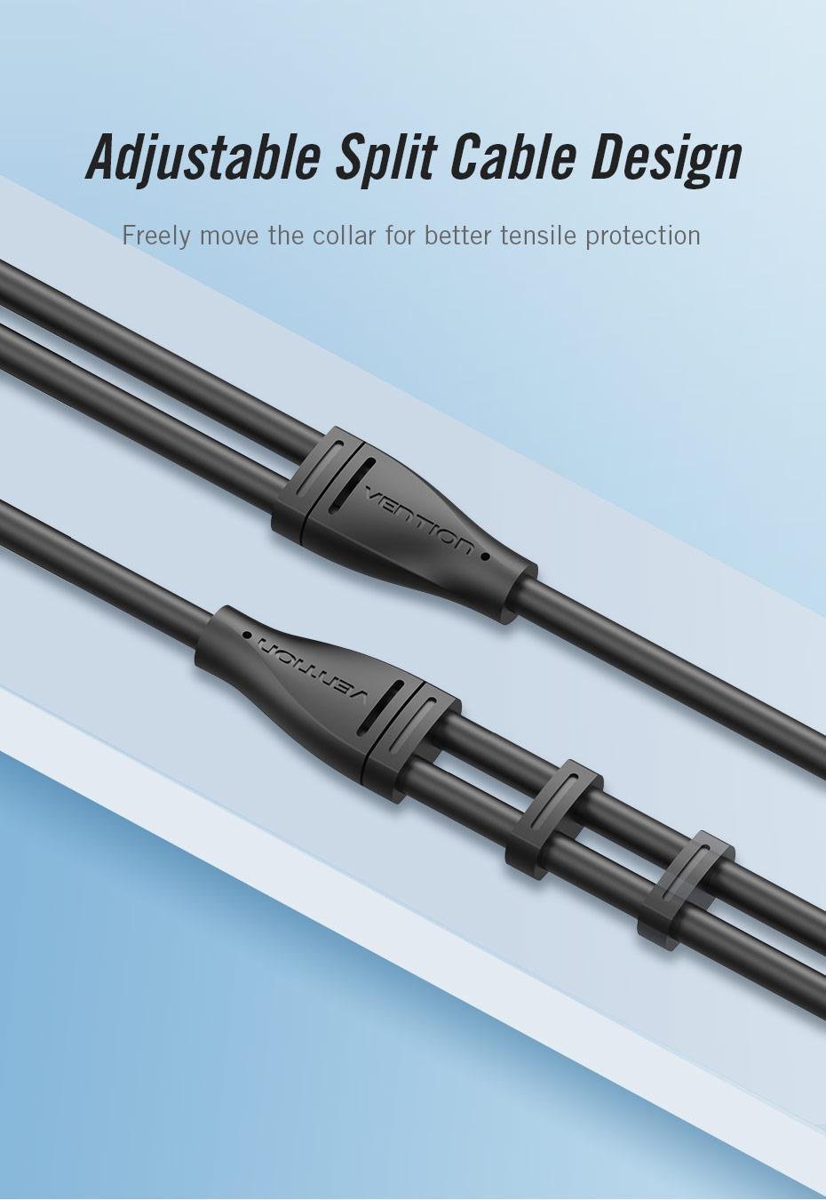 Перехідник Vention 3.5 мм minijack-2х3.5 мм/minijack AUX 4-піновий TRRS 0,3 м Чорний (BBVBY) - фото 11 Перехідник Vention 3.5 мм minijack-2х3.5 мм/minijack AUX 4-піновий TRRS 0,3 м Чорний (BBVBY) - фото 11