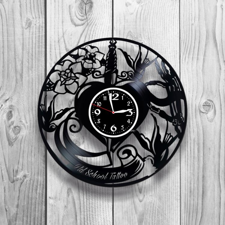 Часы настенные Лофт-ретро 0289 из виниловой пластинки