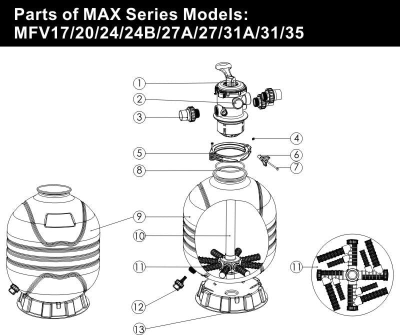 Фильтр для бассейна Emaux MFV24 14 м³/ч (6582) - фото 4