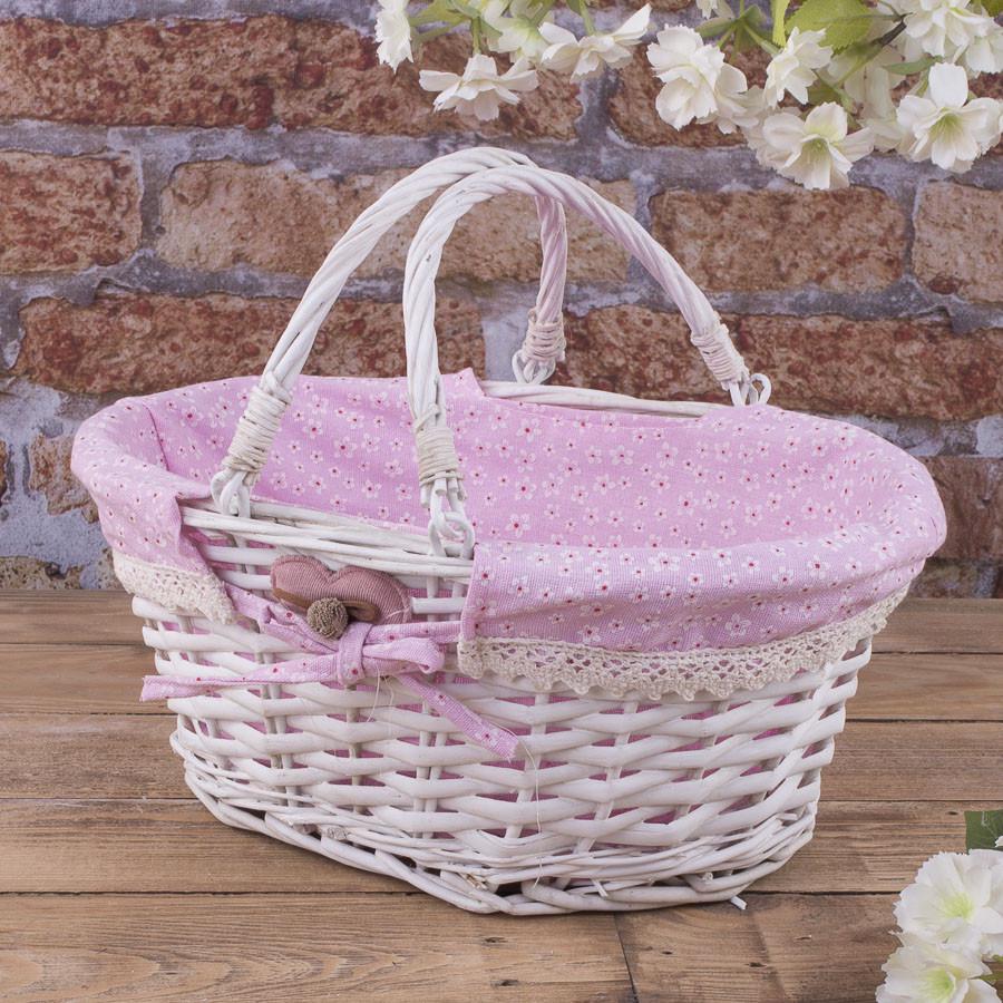 Корзина c тканью и подвижной ручкой (1551-2)