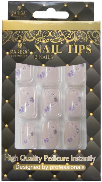 Ногти накладные Parisa с рисунком в упаковке 12 шт. (QZ-030)